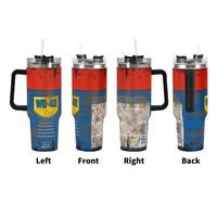 Stainless Steel Vacuum Flask, 1 Count 40oz Including 1 Count Straight Tumbler & 1 Count Lid & 1 Count Straw & 1 Count Straw B...