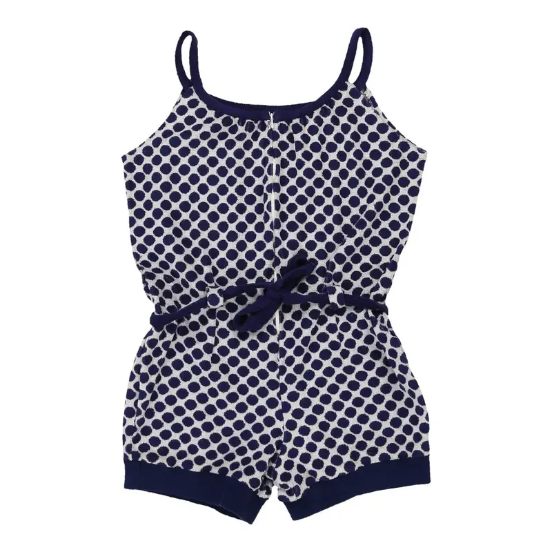 Opal-Tricot Polka Dot Playsuit - XS Blue Cotton Blend