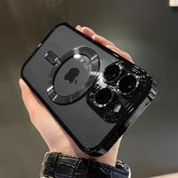 Luxury Magnetic For Magsafe Wireless Charge Plating Clear Case For iPhone 12 13 14 15 16 Pro Plus Max Shockproof Silicone Cov...