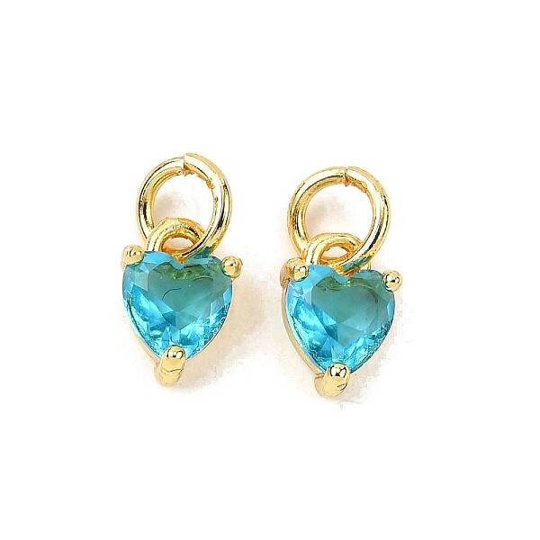 Brass Micro Pave Cubic Zirconia Charms