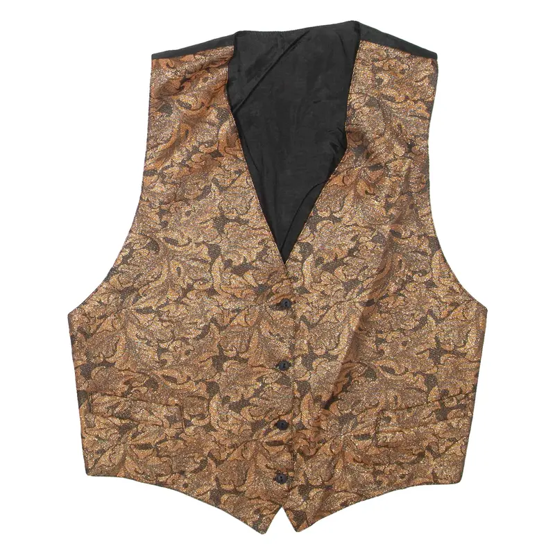 Womens Waistcoat Gold Floral S