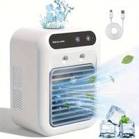 Portable Mini Personal Air Cooler, USB Rechargeable Air Cooler with Digital Display, Small and Lightweight Air Conditioner fo...