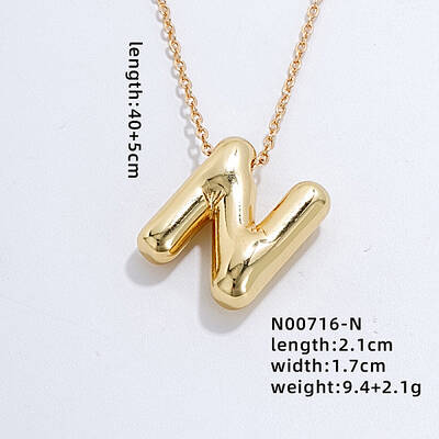 Stainless Steel Party Balloon Letter Pendant Cable Chain Necklaces for Women