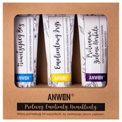 Anwen Porous Conditioner Set Medium Hair 3X100Ml