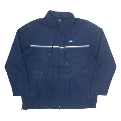 NIKE Mens Windbreaker Jacket Blue Hooded L