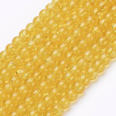 Spray Painted Crackle Glass Beads Strands