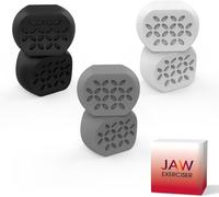 6Pcs Jaw Exerciser, Jaw Exerciser for Men, Suitable for Men and Women, 3 Resistance Levels (Black White Grey)
