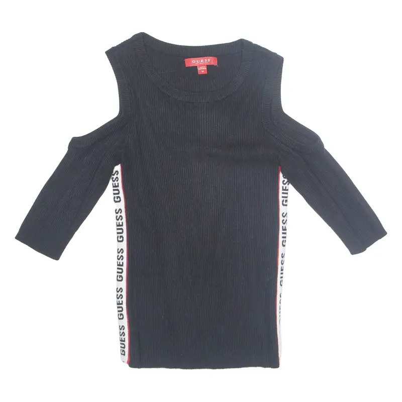 GUESS Womens Top Black Off Shoulder M