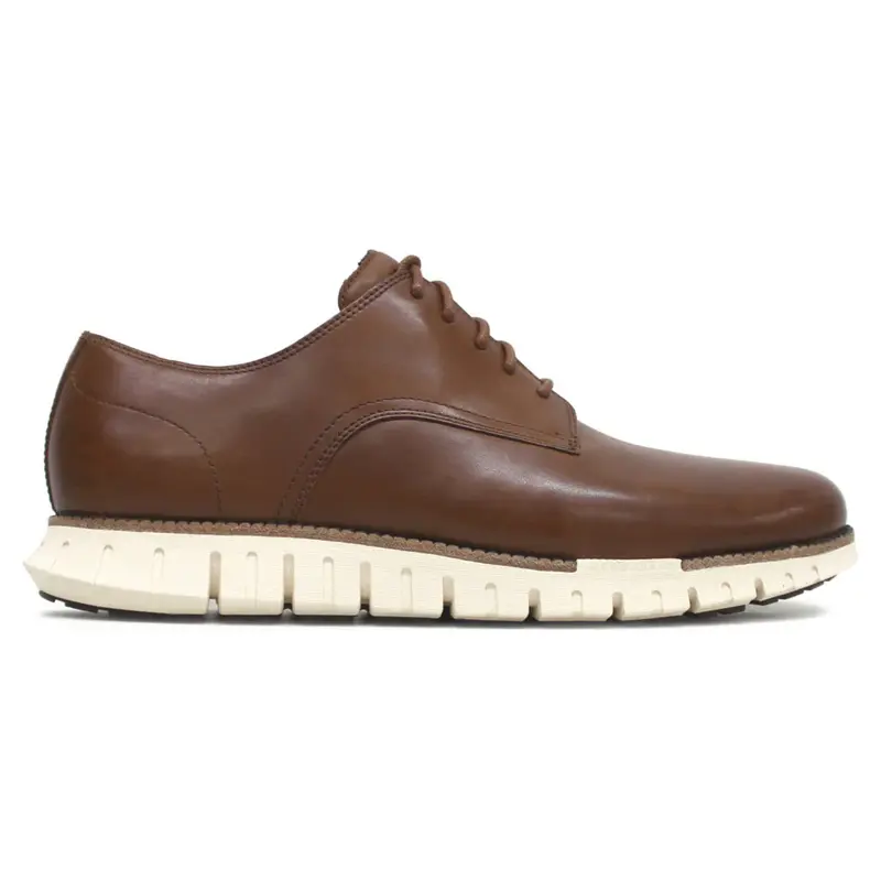 Cole Haan Zerogrand Remastered Plain Toe Full Grain Leather Men's Lace Up Shoes - British Tan Ivory - Size:US 8.5 Men