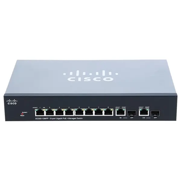 SG300-10MPPK9NA-RF Cisco SG300-10MPP 8x Port PoE+ 2x Combo SFP Switch