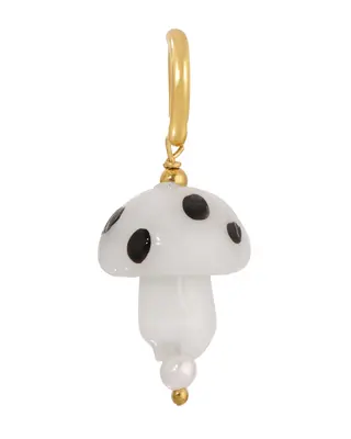 Mushroom Charm | Metal Color: Silver | Color: White