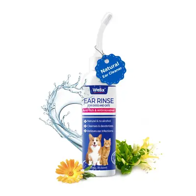 Wellix Ear Cleaner for Dogs & Cats β Honeysuckle Itch & Odor Relief, 120ml