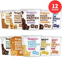Bootylicious Muffins | High-Protein Baked Dessert Snack | 25g Protein | 12-Pack (Variety Pack)
