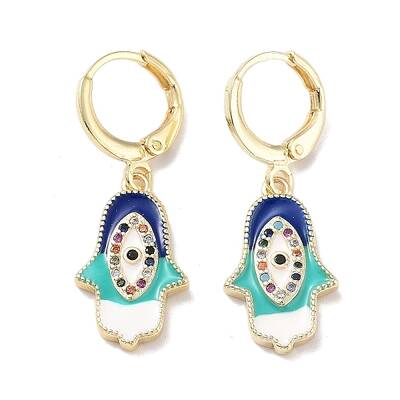 Real 18K Gold Plated Brass Dangle Leverback Earrings