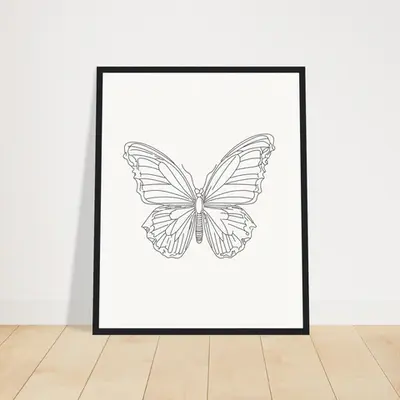 Butterfly Grace - Framed Minimalist Art