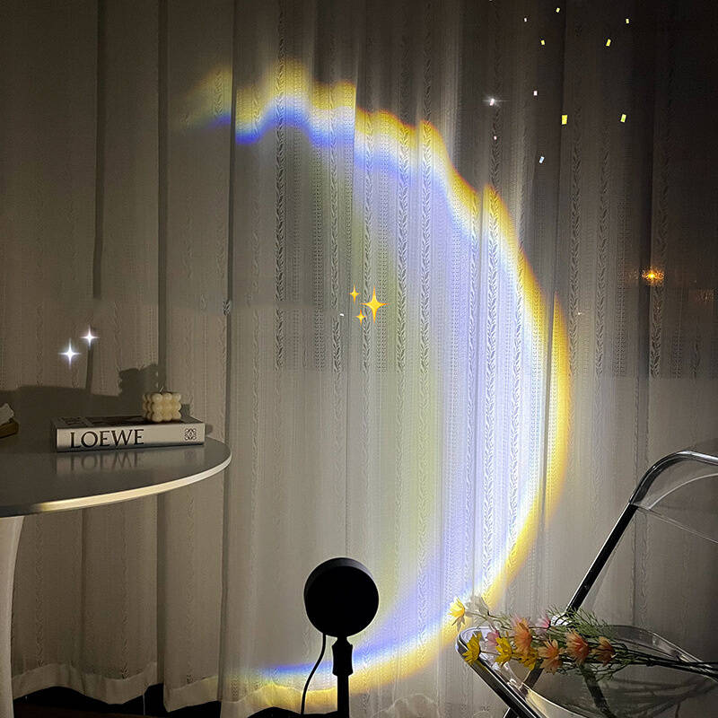 USB Moon Lamp LED Rainbow Neon Night Light INS Sunset Projector  Wall Atmosphere Lighting For Bedroom Home Decor