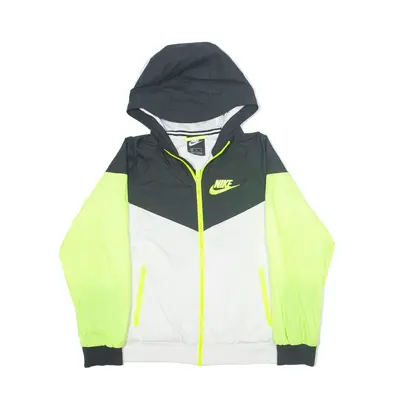NIKE Mesh Lined Windbreaker Jacket Black Colourblock Boys M