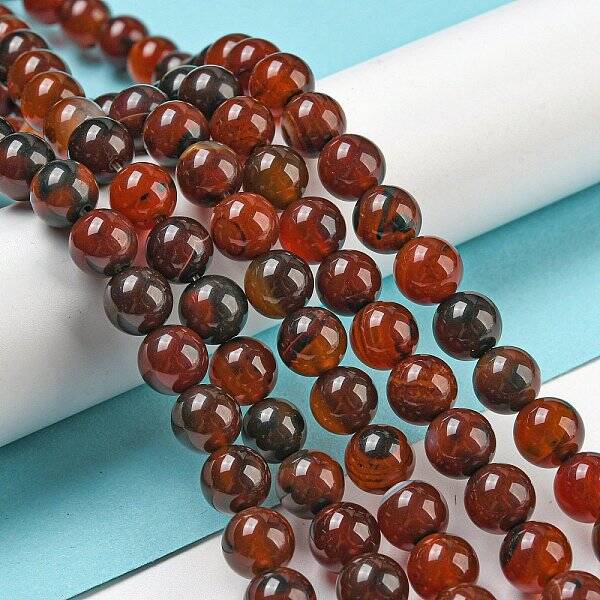 Natural Agate Round Bead Strands
