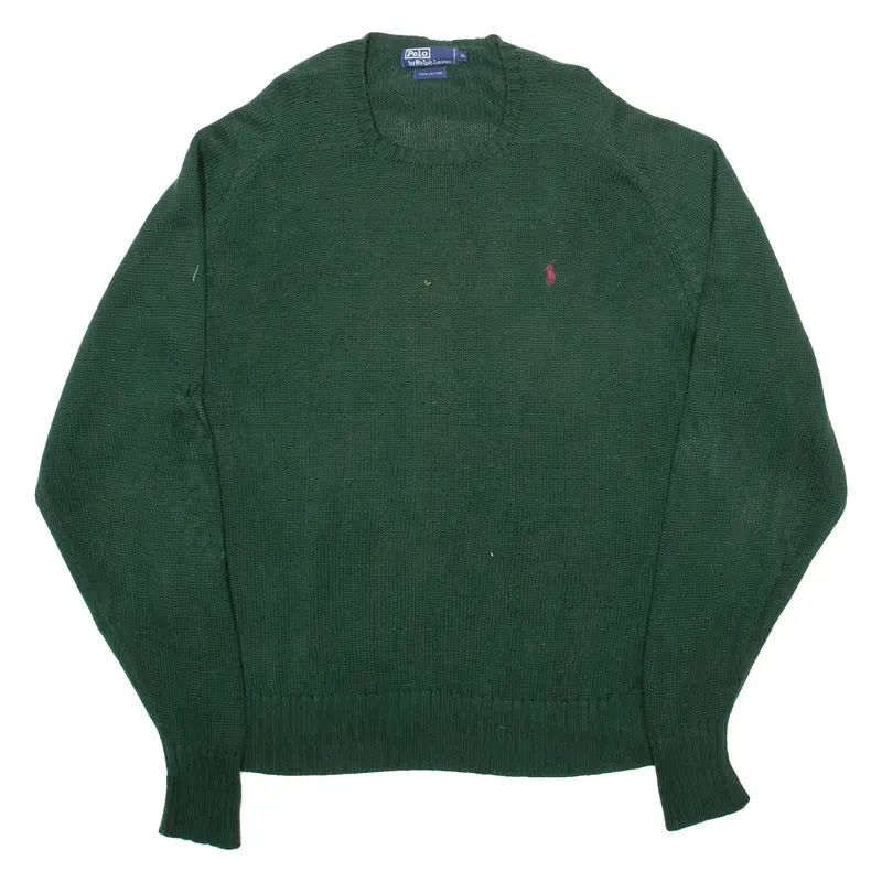 POLO RALPH LAUREN Mens Jumper Green Tight Knit L
