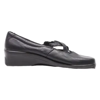 HOTTER Pump Shoes Black Leather Womens UK 5.5