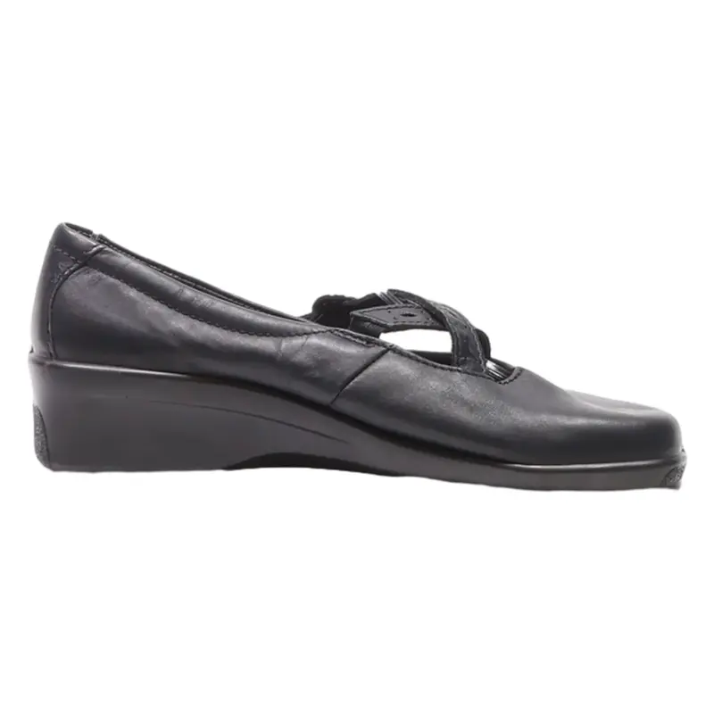 HOTTER Pump Shoes Black Leather Womens UK 5.5