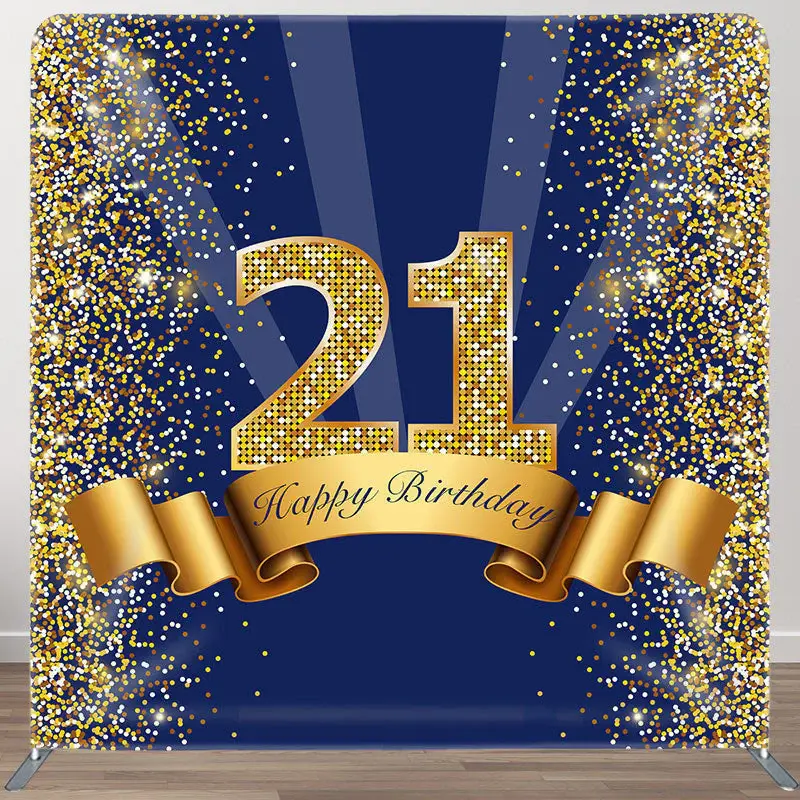 Aperturee Navy Blue Glitter Fabric Backdrop Cover for Birthday - Aperturee