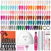 53pcs Gel Nail Polish Kit with U V light and Drill Starter Kit 35 Colors Gel Nail Polish with 5pcs Top Base Coat Nail Art All...