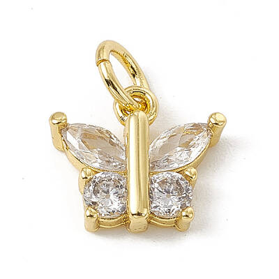 Brass Micro Pave Cubic Zirconia Charms