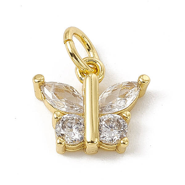 Brass Micro Pave Cubic Zirconia Charms