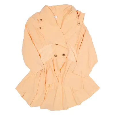 Womens Smock Blouse Orange Collared Long Sleeve XXS