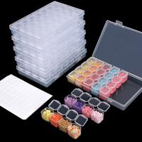 28 Grid Diamond Painting Storage Container, 1 Set Transparent Bead Storage Container, Plastic Bead Storage Container, Jewelry...
