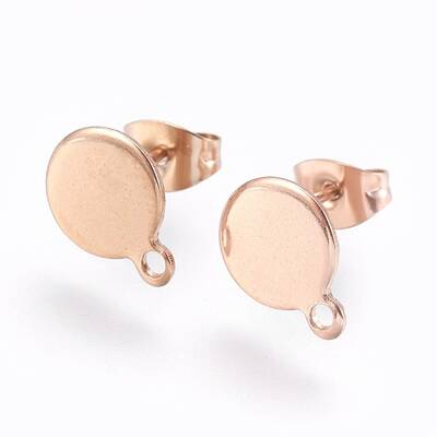 Ion Plating(IP) 304 Stainless Steel Stud Earring Findings