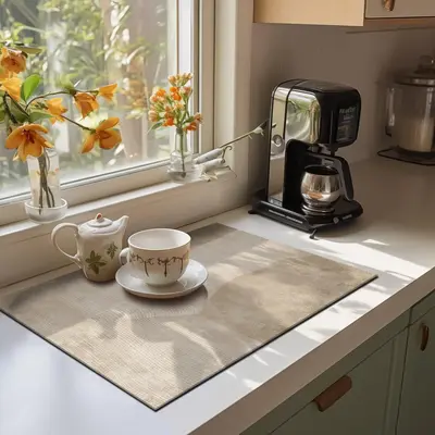 Modern Abstract Draining Mat, 1 Count Coffee Machine Drying Mat, Non-slip Coaster, Kitchen Table Countertop Mat for Home