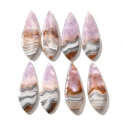 Natural Amethyst Lace Agate Pendants