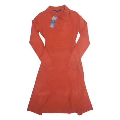 FRENCH CONNECTION Womens Fit & Flare Dress Orange Long Sleeve Knee Length S