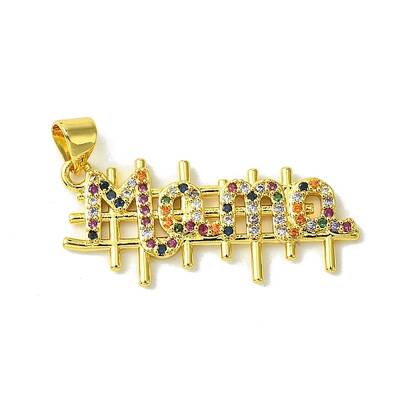 Mother's Day Real 18K Gold Plated Brass Micro Pave Cubic Zirconia Pendants