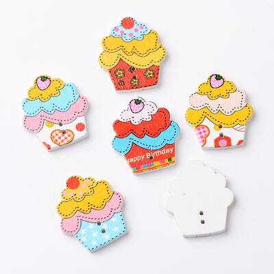 Cake 2-Hole Wooden Buttons