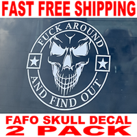 FAFO SKULL High Quality Vinyl Decal - 2 PACK Car Decorative Sticker Motorcycle Stickers
