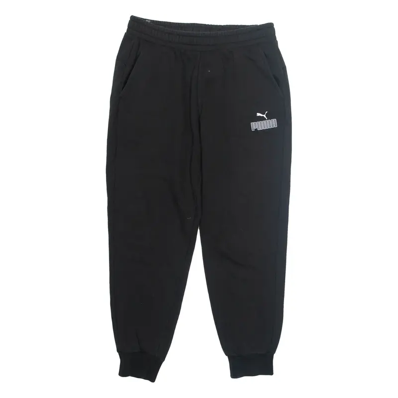 PUMA Mens Joggers Black Tapered L W32 L29