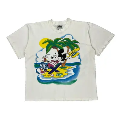 Mickey Mouse Disney Graphic T-Shirt - XL White Cotton
