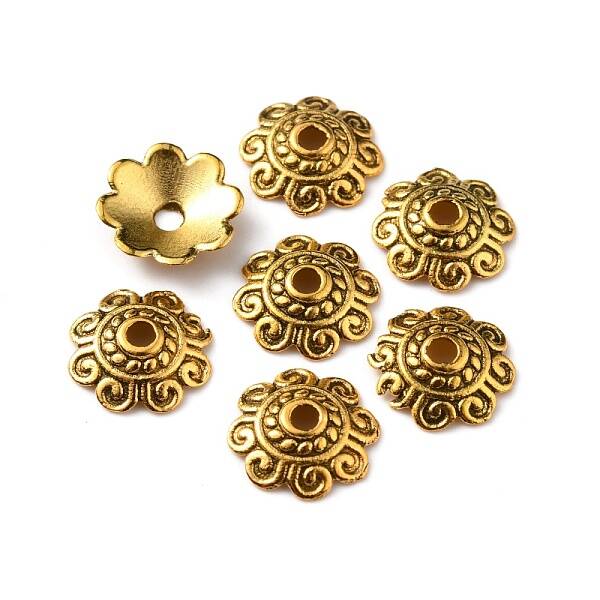 Tibetan Style Alloy Bead Caps