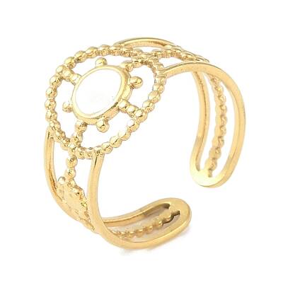 Ion Plating(IP) 304 Stainless Steel Enamel Helm Cuff Finger Rings