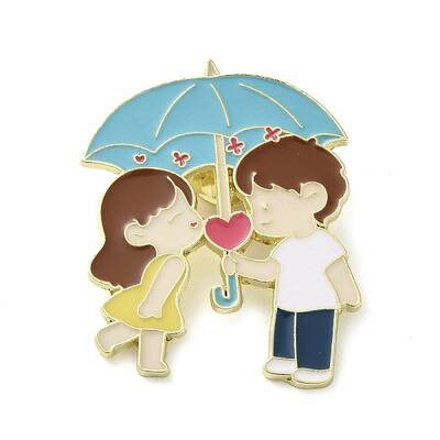 Couple Zinc Alloy Enamel Pin Brooch