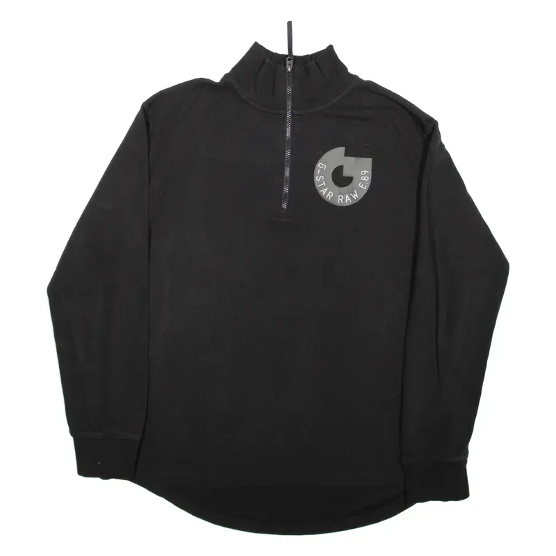 G-STAR RAW Mens Jumper Black 1/4 Zip Tight Knit L