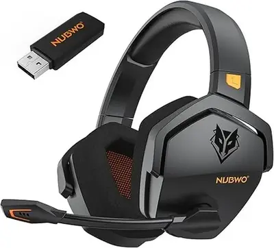 NUBWO G06 Wireless Gaming Headset – 23ms Low Latency Audio,50mm Stereo Sound, Noise-Canceling Mic, 100Hrs Battery – Works...