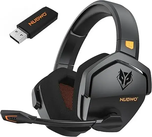 NUBWO G06 Wireless Gaming Headset – 23ms Low Latency Audio,50mm Stereo Sound, Noise-Canceling Mic, 100Hrs Battery – Works...
