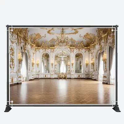 Resplendent Gold White Palace Architecture Backdrop - Aperturee