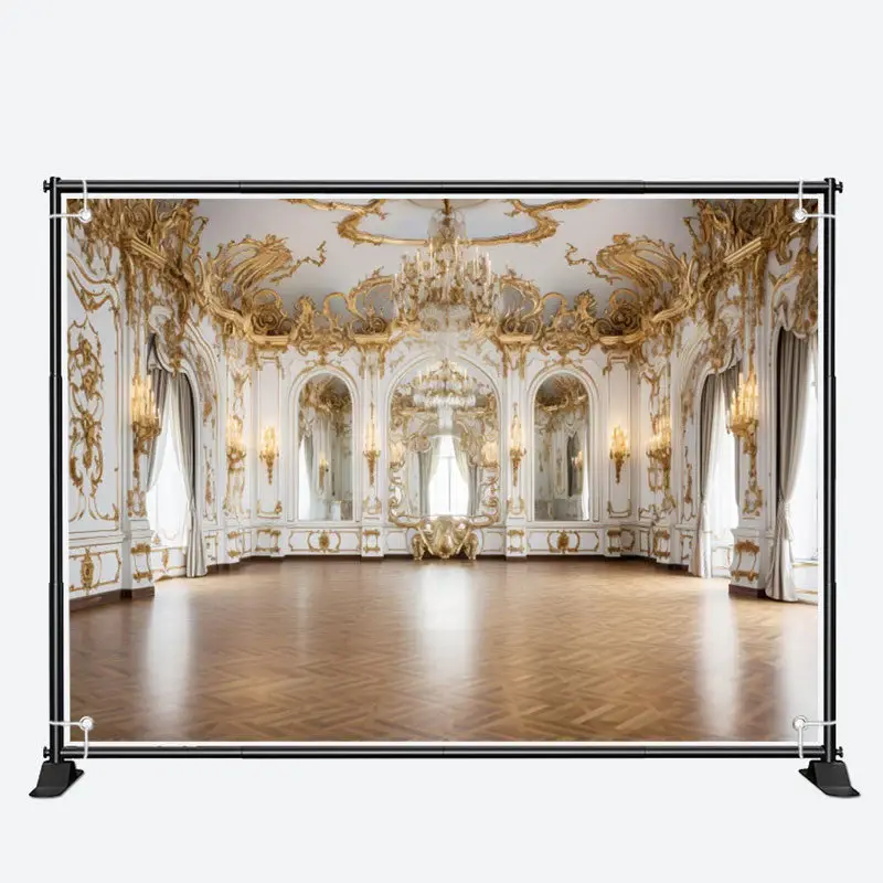 Resplendent Gold White Palace Architecture Backdrop - Aperturee