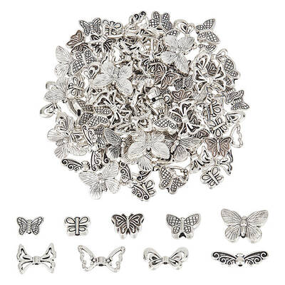 108Pcs 9 Styles Tibetan Style Alloy Beads