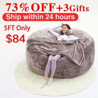 3FT/4FT/5'FT/Jumbo(with Filler) bean bag Lazy sofa beanbag Chair Ship Free High-Rebound Memory Foam Furniture Flannel Cover R...